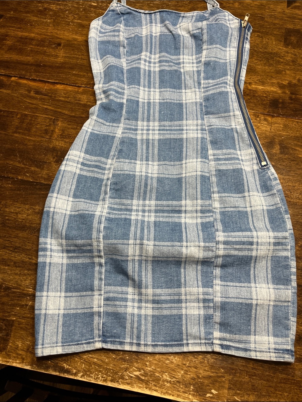 Divided Denim Plaid Bodycon Mini Dress size xs